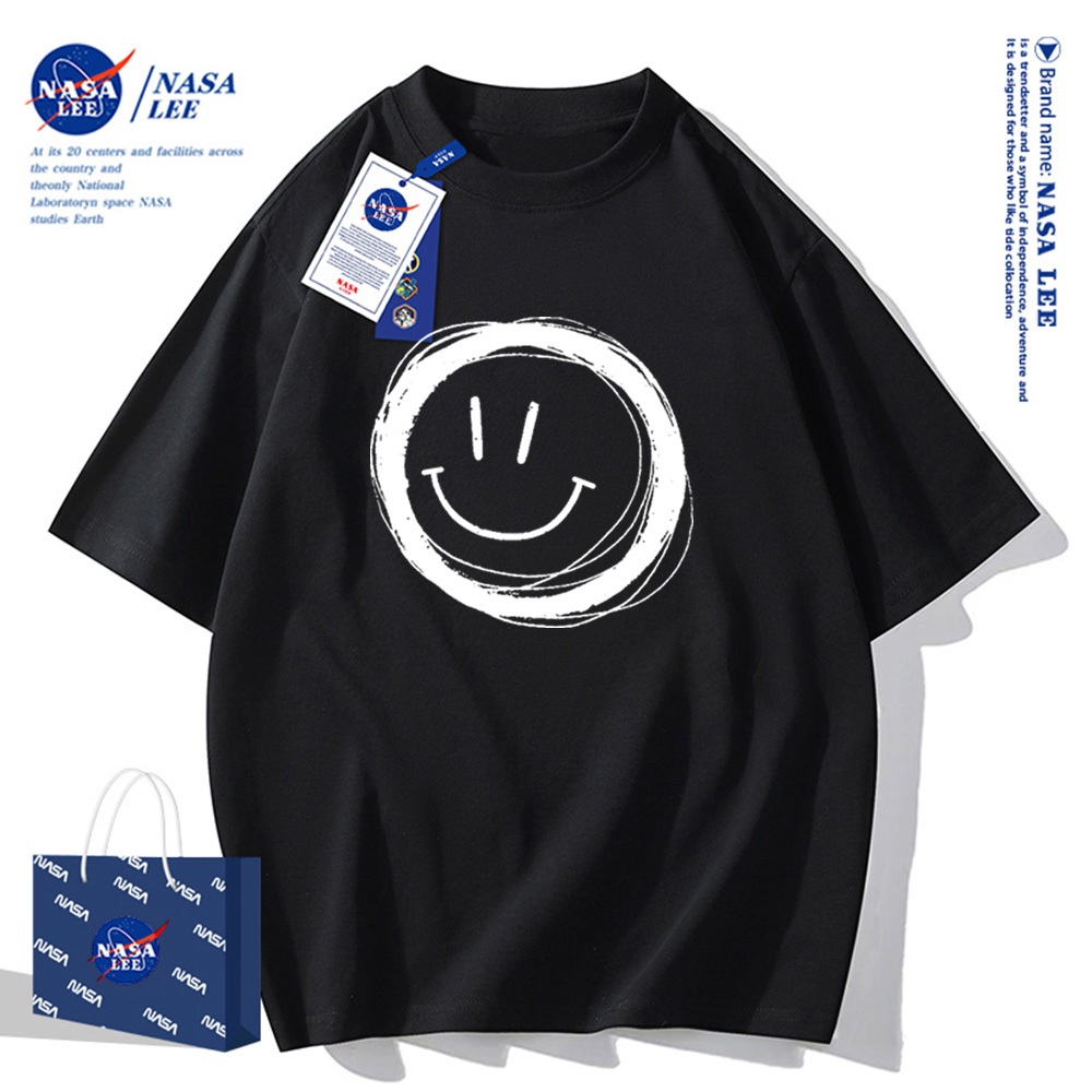 Áo thun ngắn tay NASA - Mặt cười, cotton, unisex