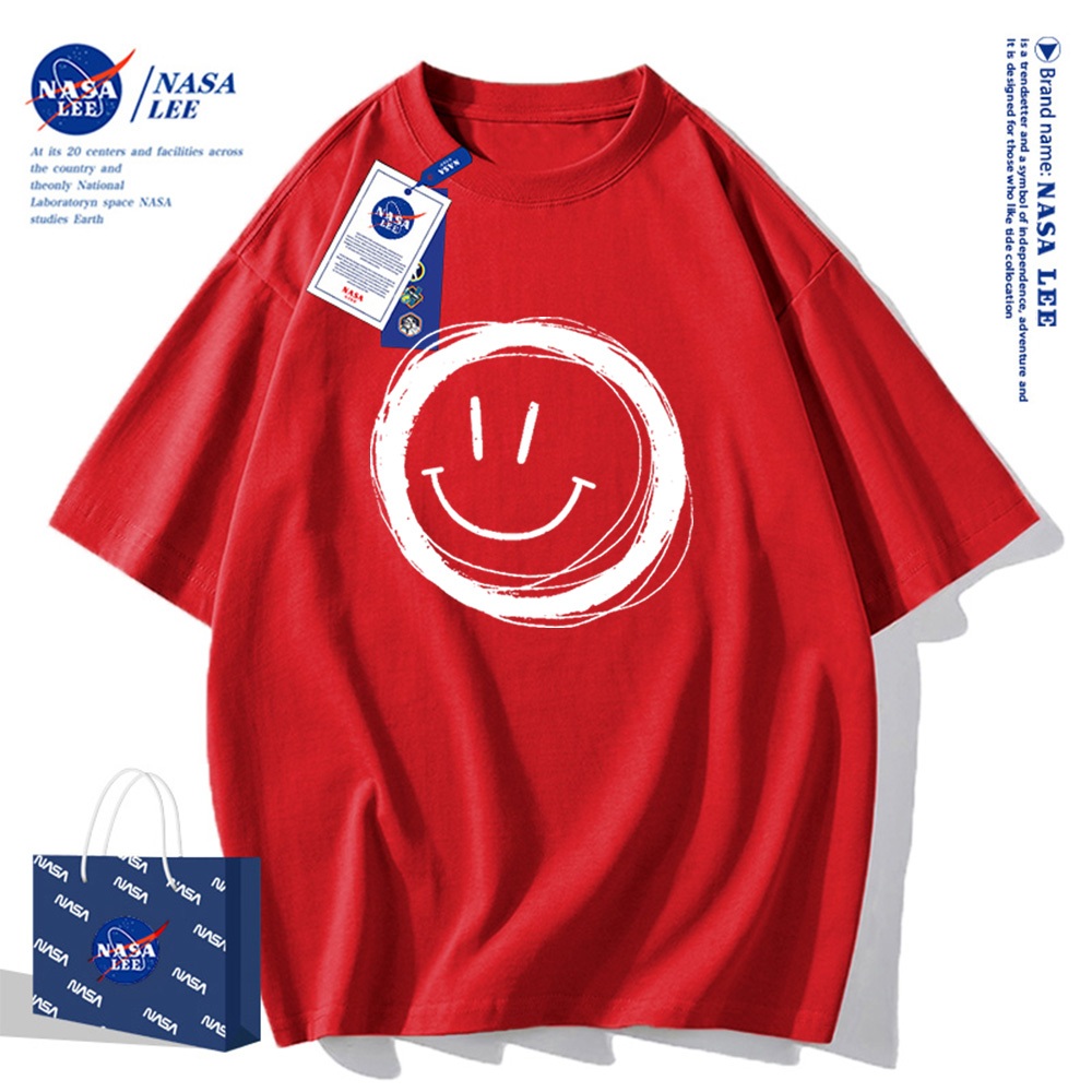Áo thun ngắn tay NASA - Mặt cười, cotton, unisex