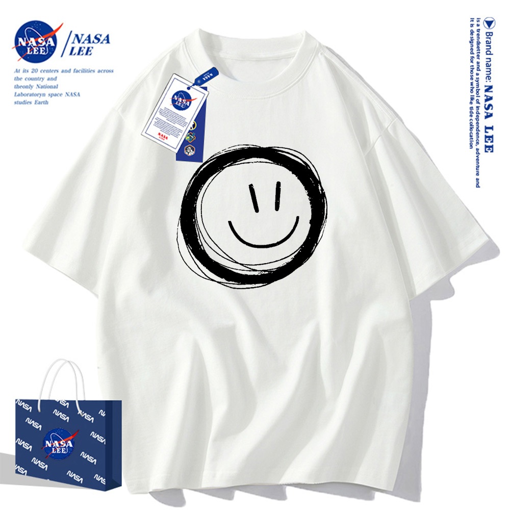 Áo thun ngắn tay NASA - Mặt cười, cotton, unisex