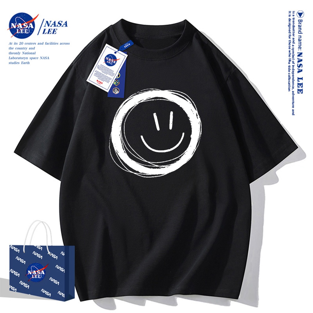 Áo thun ngắn tay NASA - Mặt cười, cotton, unisex