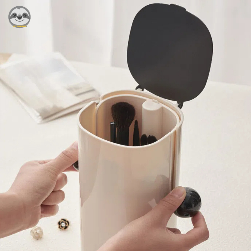 Bấm Nâng Bàn Chải Trang Điểm / Giá Đỡ Bảo Quản Chống Bụi Đơn Giản Phù Hợp Với Mọi Trận Đấu / Giá Đỡ Bút Bền Dung Tích Lớn