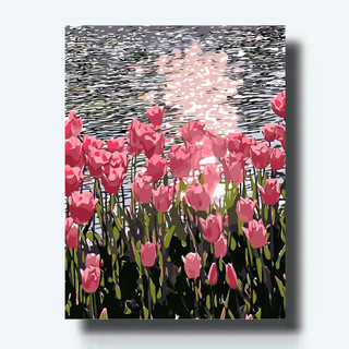 MOZI ✨40 * 50cm / 30 * 40cm biển hoa hồng tranh số hóa tranh tô màu theo số tranh sơn dầu số hoá bộ tô màu theo số tranh sơn dầu số hoá tranh số hóa theo yêu cầu tranh tô màu theo số theo yêu cầu