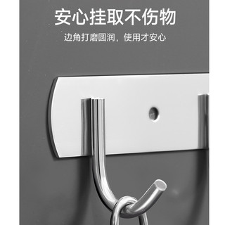 Móc liên kết bằng thép không gỉ Móc treo tường nhà bếp Móc treo phòng tắm Đục lỗ chịu lực mạnh Móc hàng