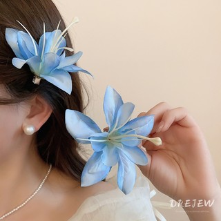 Drejew Lò xo vải mới mô phỏng kẹp tóc hoa cúc phong cách kỳ nghỉ chụp ảnh mỏ vịt đa năng kẹp phụ kiện tóc cao cấp thời trang