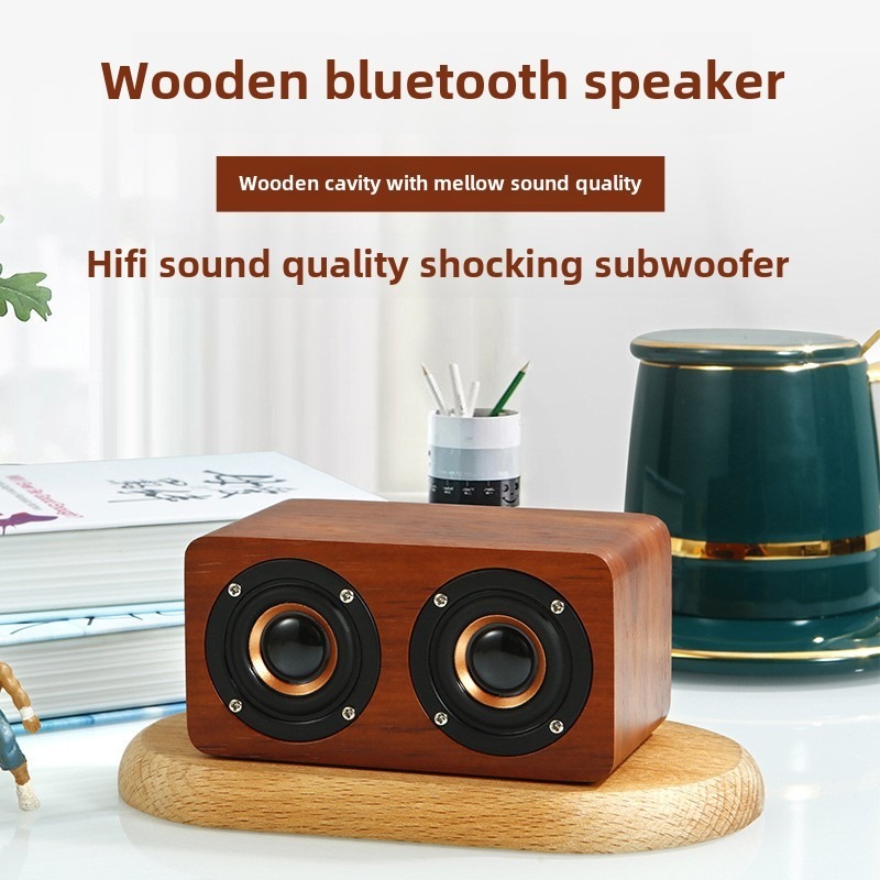 Loa Bluetooth Mini Bằng Gỗ Công Suất Cao Di Động Tiện Dụng Cho Điện Thoại / Máy Tính