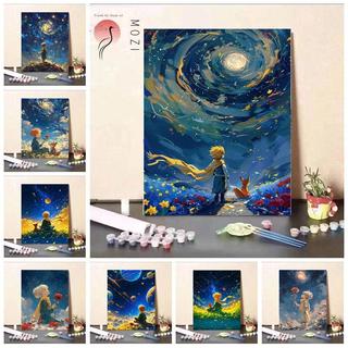 MOZI ✨40 * 50cm / 30 * 40cm hoàng tử bé tranh số hóa tranh tô màu theo số tranh sơn dầu số hoá bộ tô màu theo số tranh sơn dầu số hoá tranh số hóa theo yêu cầu tranh tô màu theo số theo yêu cầu