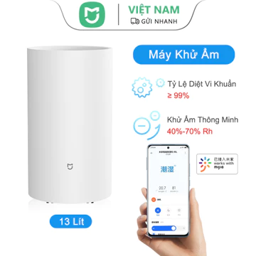 Máy hút ẩm thông minh Mijia 13L, Máy hút ẩm khối lượng 13L / ngày, 25m2 Bảo hiểm xe đạp, máy lọc không khí hoạt động với ứng dụng Mihome