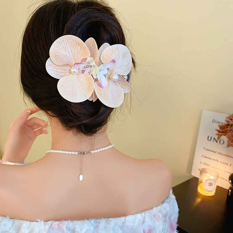 Vải Hoa Ngọc Trai Vịt Mỏ Kẹp Xuân Hè Bên Bờ Biển Ngày Lễ Phong Cách Kẹp Tóc Nhẹ Nhàng Thanh Lịch Khí Chất Phụ Kiện Tóc Người Phụ Nữ