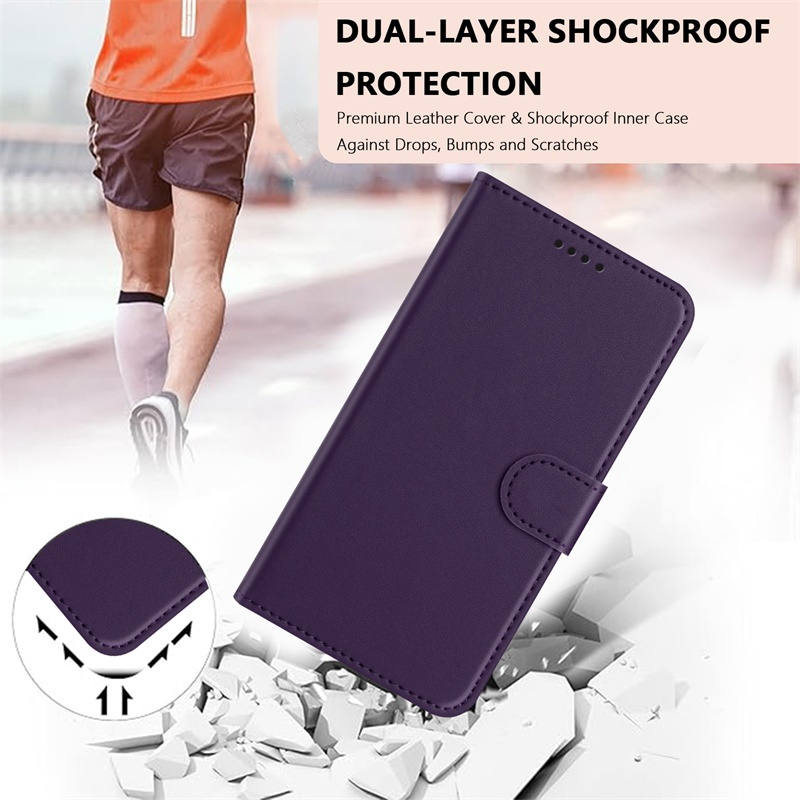 Ốp Lật Cho OPPO A2 A3 A3X A5 Pro A40 A60 A80 K12X 4G 5G Da Đứng Ví Khe Cắm Thẻ Vỏ Bảo Vệ