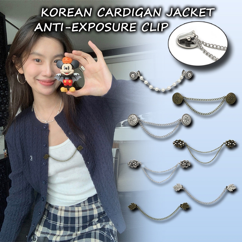 [Yunyuan] Bộ đồ châu Âu và Mỹ Trâm cài Áo len cổ điển Kẹp tua rua Dây chuyền tiệc cao cấp Bộ kim cương Áo sơ mi cổ dây chuyền Cardigan Clip