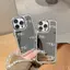 Dành Cho iPhone16 15 Pro Max Vòng Tay Gương Thời Trang Vỏ Silicon Kim Cương Giả Tương Thích Cho iPhone 14 Plus 13 12 Mini 11 XS XR 7 + 8 + Vỏ Bảo Vệ Mặt Sau Co