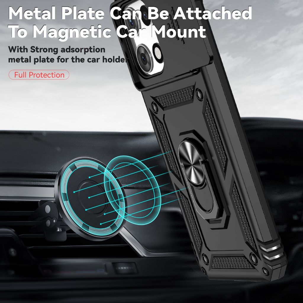 Dành Cho Motorola Moto G 5G 2025 / G 4G 2024 / One 5G Ace 2022 / G Play 2023 Ốp Lưng Chống Sốc Giá Đỡ Nhẫn PC Cứng Vỏ Giáp Điện Thoại