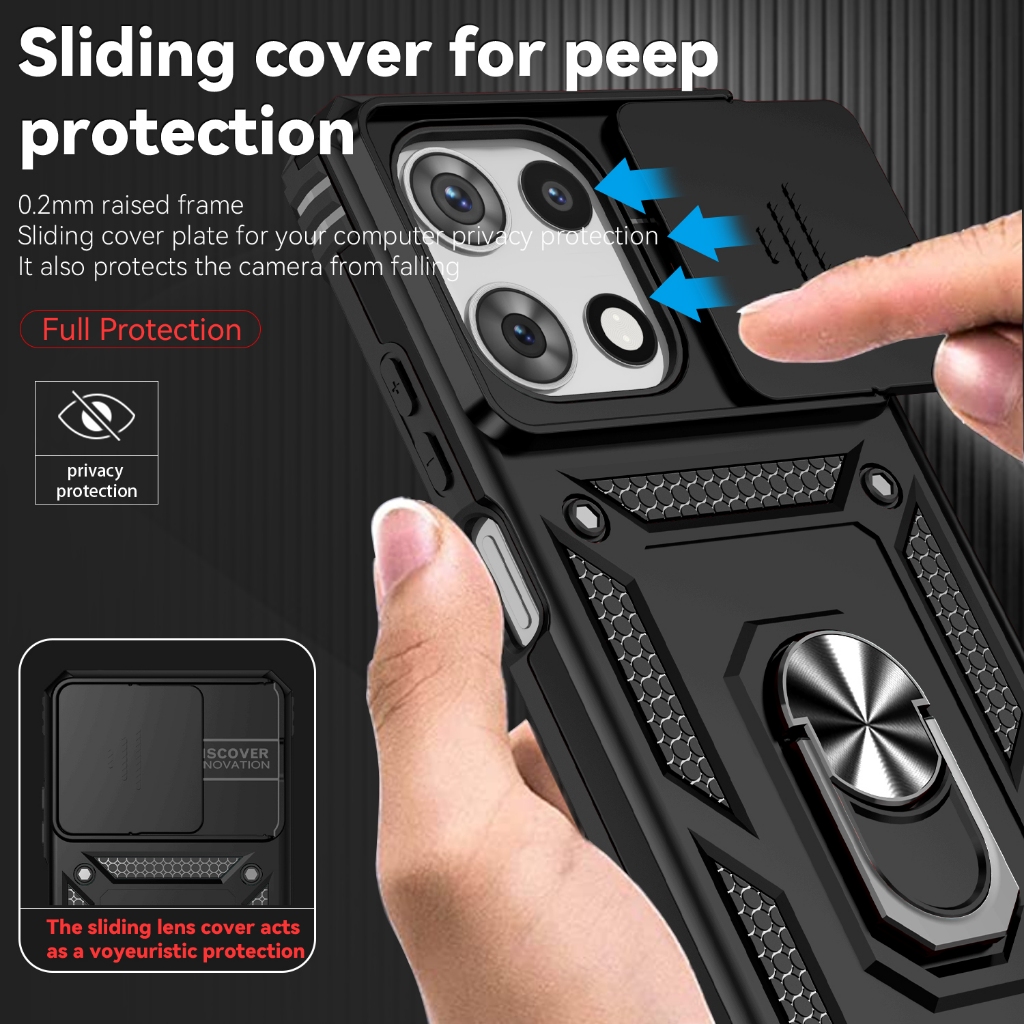Dành Cho Motorola Moto G 5G 2025 / G 4G 2024 / One 5G Ace 2022 / G Play 2023 Ốp Lưng Chống Sốc Giá Đỡ Nhẫn PC Cứng Vỏ Giáp Điện Thoại