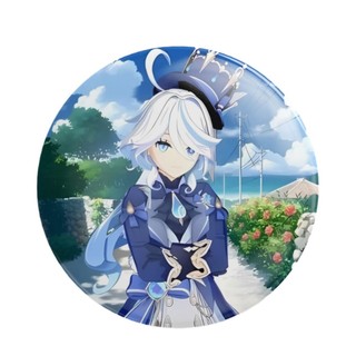 Trò Chơi Genshin Tác Động Furina Trâm Ba Lô Để Bàn Kim Loại Huy Hiệu Nút Cài Áo Cosplay Bộ Sưu Tập Đồ Chơi Túi Trang Trí Quà Tặng