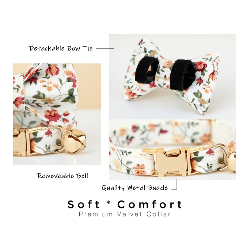 Vòng cổ mèo hoa đầy màu sắc dễ thương, dành cho thú cưng nam nữ, Vòng cổ mèo con thoải mái mềm mại có chuông và khóa vàng, Ý tưởng quà tặng thú cưng đang được bán