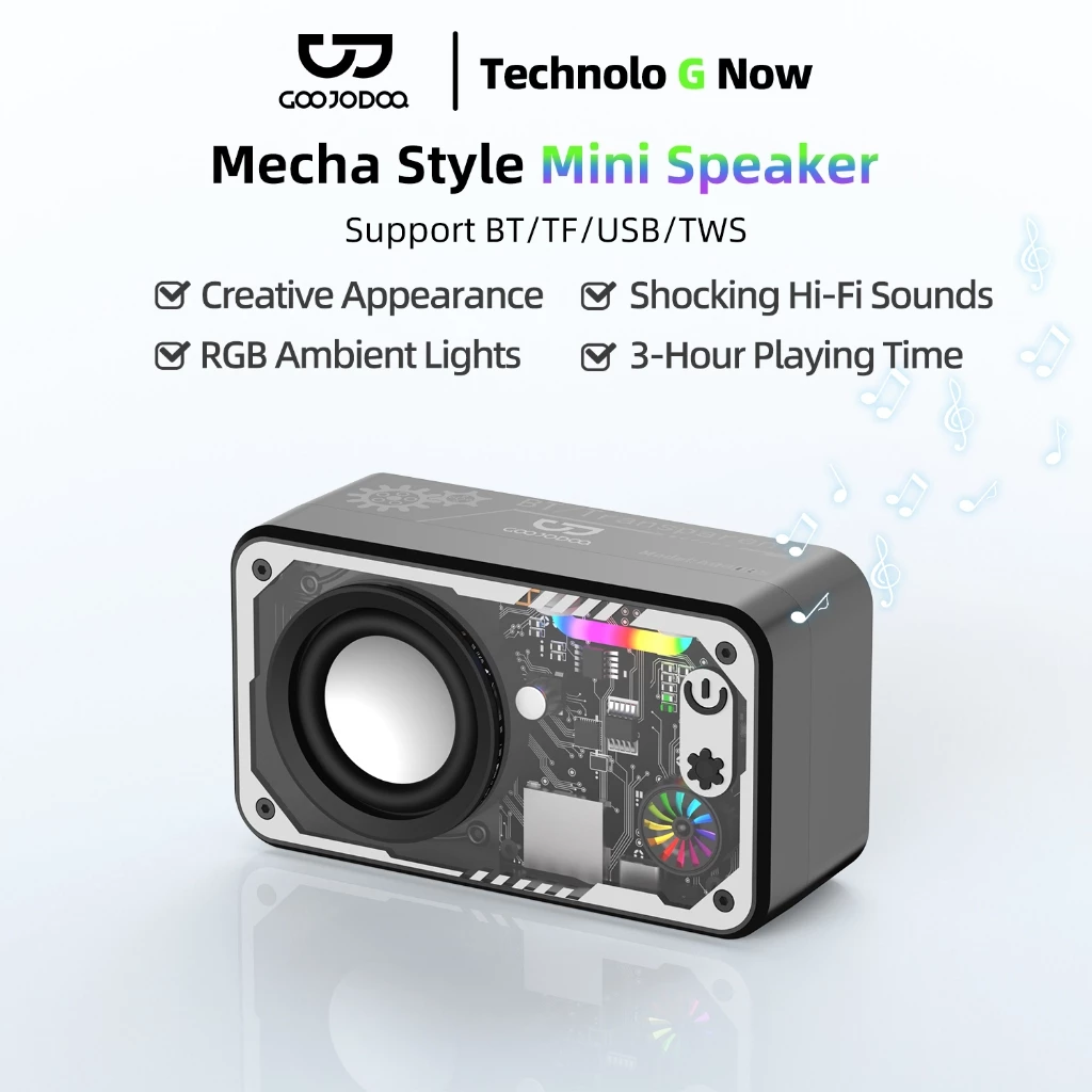 Loa Bluetooth GOOJODOQ PRO-LCD kiêm đồng hồ báo thức LED