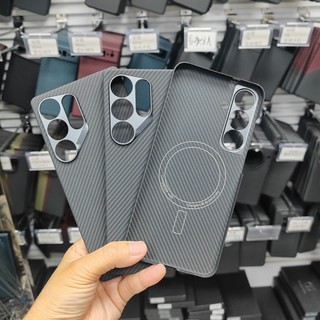 Sang Trọng Từ Tính Thật Aramid Sợi Carbon Dành Cho Samsung Galaxy S25 Siêu Chống Sốc Kim Loại Ống Kính Dành Cho Galaxy S25 Plus Ốp Lưng