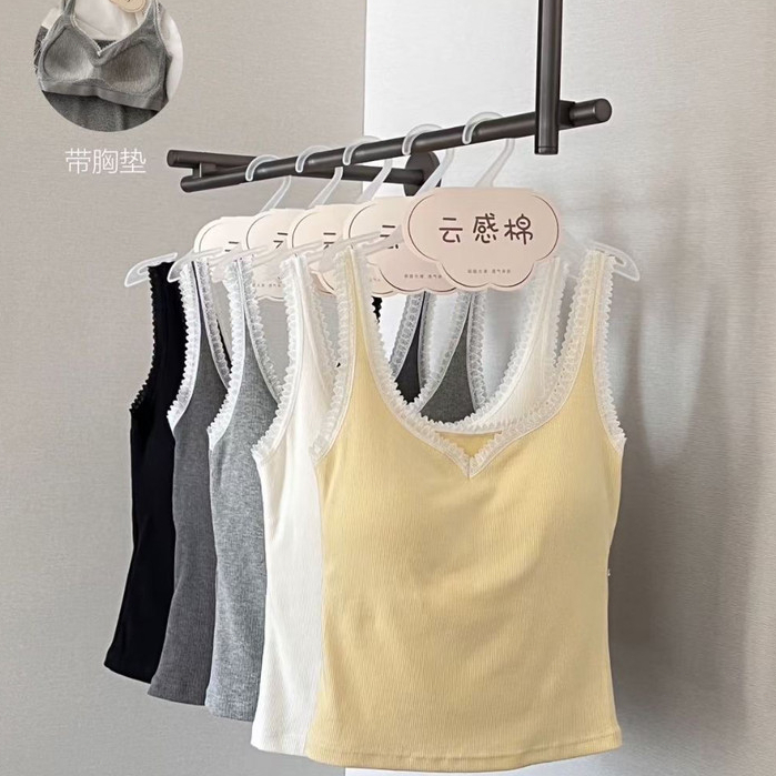 Cổ Áo Mây Cảm Thấy Cotton Ren Camisole Nữ Ren Body Cup Ống Top Quần Lót