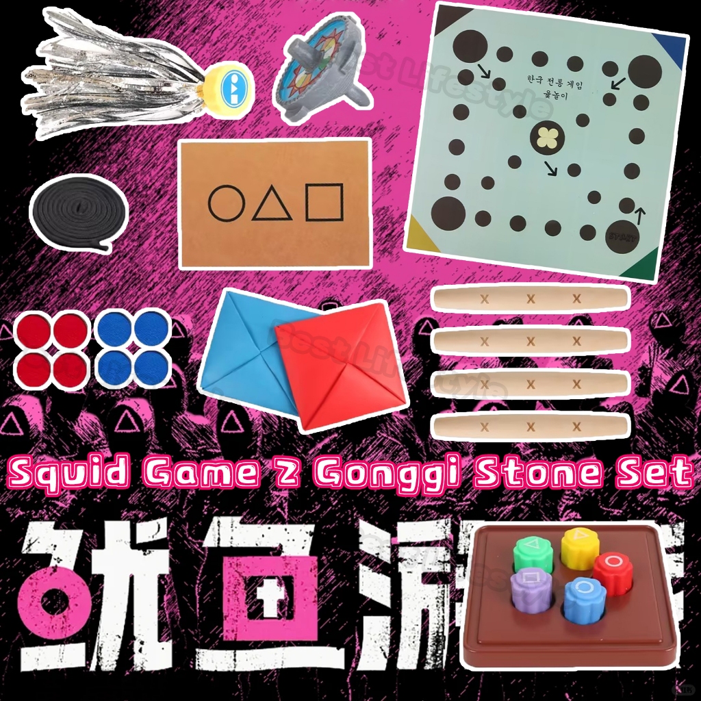 Squid Game 2 Gonggi Stone Đá Gỗ Gonggi Hàn Quốc Jack Bộ Trò Chơi Truyền Thống Tay Mắt Phối Hợp Huấn Luyện Đồ Chơi shopidaevn