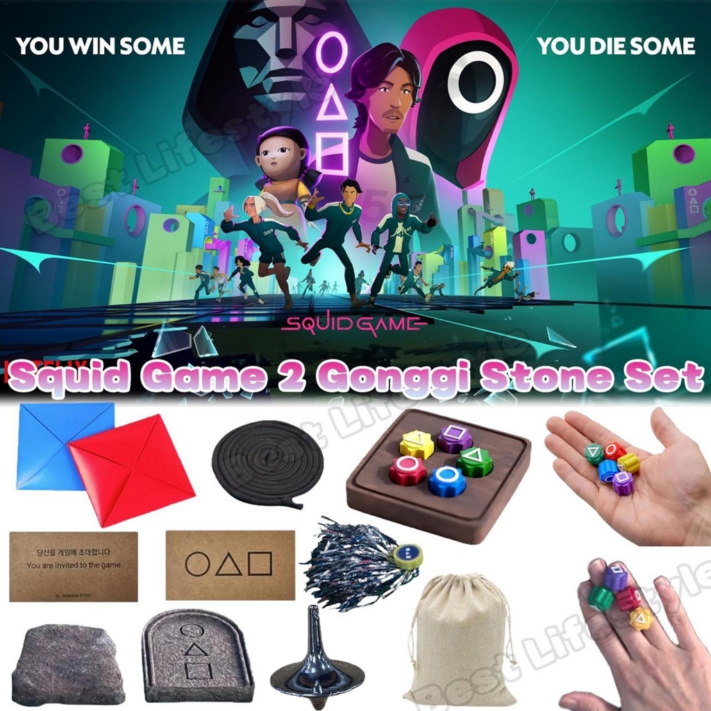 Squid Game 2 Gonggi Stone Đá Gỗ Gonggi Hàn Quốc Jack Bộ Trò Chơi Truyền Thống Tay Mắt Phối Hợp Huấn Luyện Đồ Chơi shopidaevn