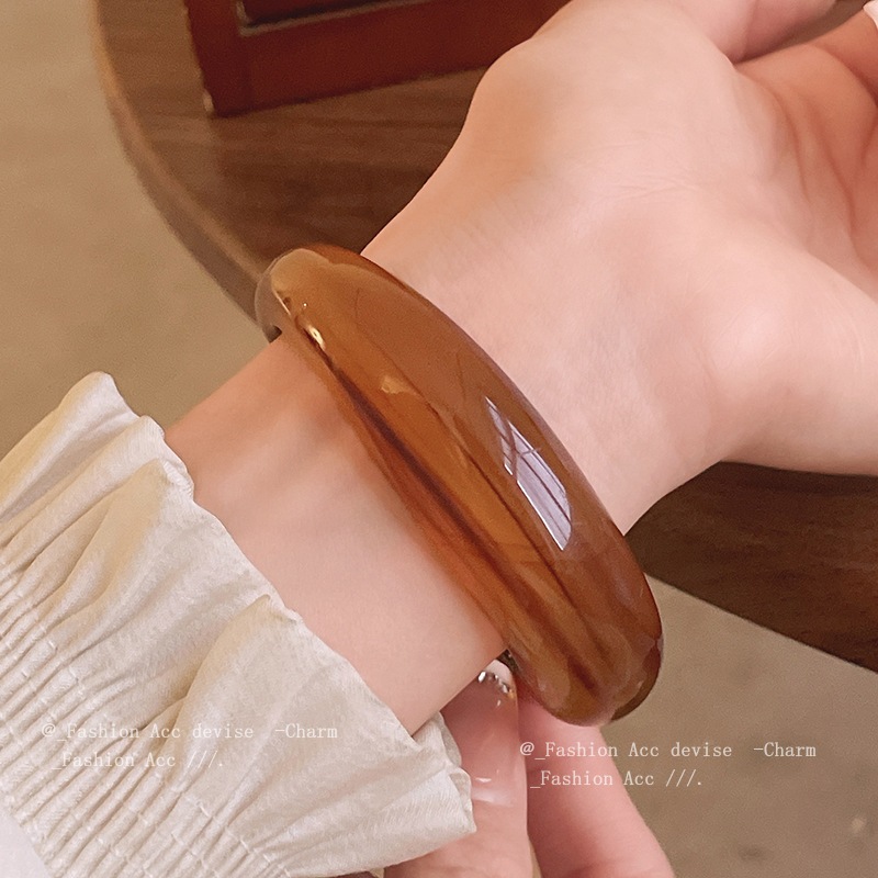 [Jewbeauty] Vòng tay mở khói mịn Acrylic thích hợp vòng tay giác quan cao cấp dành cho nữ thiết kế đi lại tinh tế trang sức tay