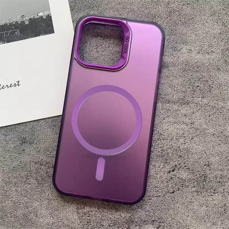 Sạc không dây Vỏ điện thoại siêu từ tính iPhone 12 13 14 15 Plus 16 Pro Max Vỏ lăng kính phát sáng màu chống rơi