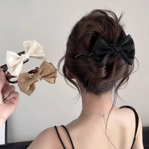 Retro Tất Cả Trận Đấu Nơ-Bow Một Từ Kẹp Tóc Nữ Phong Cách Mới Cao Cấp Cảm Thấy Lấy Kẹp Xoắn Kẹp Tóc