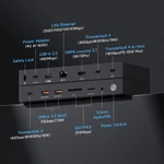 Ga nối 12 trong 1 Hagibis Thunderbolt 4 Hub với màn hình kép Dock màn hình 8K / 4K Trạm nối 40Gbps với giao diện mạng 2.5G được chứng nhận Thunderbolt cho Macbook Windows — ảnh 8