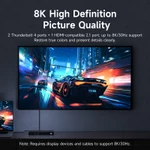 Ga nối 12 trong 1 Hagibis Thunderbolt 4 Hub với màn hình kép Dock màn hình 8K / 4K Trạm nối 40Gbps với giao diện mạng 2.5G được chứng nhận Thunderbolt cho Macbook Windows — ảnh 5