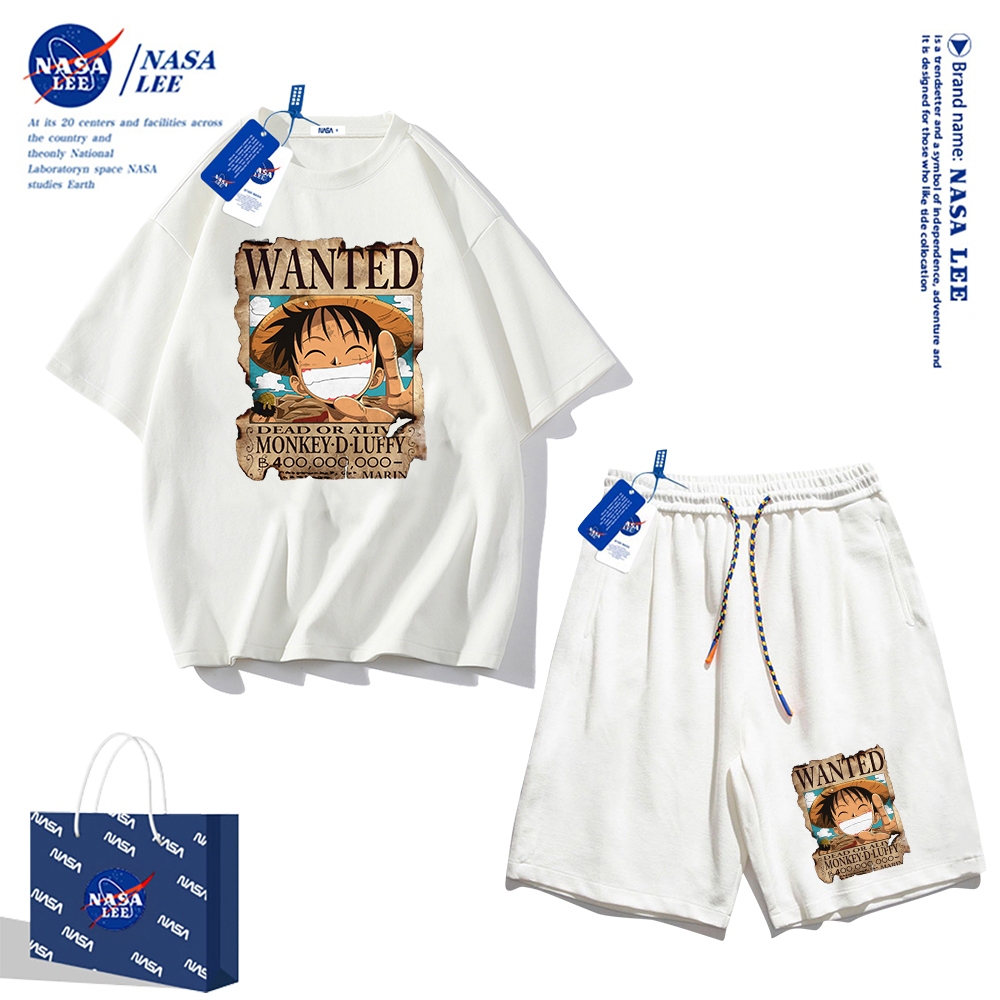 Bộ đồ thể thao nam 2025, áo thun ngắn tay Nasa, mẫu mùa hè, quần short vải cotton dáng rộng, phong cách đơn giản hiện đại, phù hợp cho cả nam và nữ