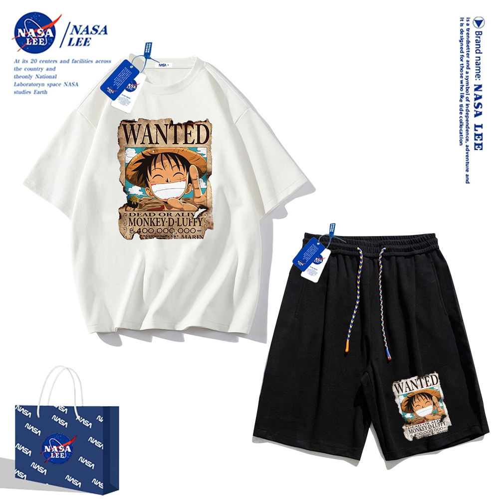 Bộ đồ thể thao nam 2025, áo thun ngắn tay Nasa, mẫu mùa hè, quần short vải cotton dáng rộng, phong cách đơn giản hiện đại, phù hợp cho cả nam và nữ