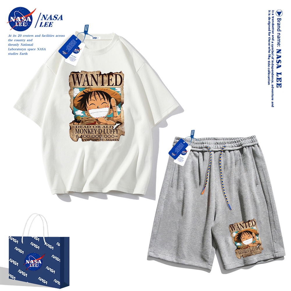 Bộ đồ thể thao nam 2025, áo thun ngắn tay Nasa, mẫu mùa hè, quần short vải cotton dáng rộng, phong cách đơn giản hiện đại, phù hợp cho cả nam và nữ