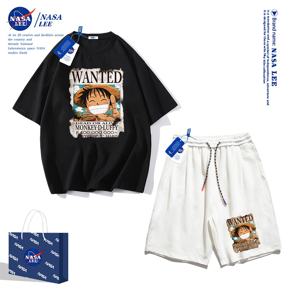 Bộ đồ thể thao nam 2025, áo thun ngắn tay Nasa, mẫu mùa hè, quần short vải cotton dáng rộng, phong cách đơn giản hiện đại, phù hợp cho cả nam và nữ