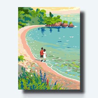 MOZI ✨40 * 50cm / 30 * 40cm bờ biển mùa hè tranh số hóa tranh tô màu theo số tranh sơn dầu số hoá bộ tô màu theo số tranh sơn dầu số hoá tranh số hóa theo yêu cầu tranh tô màu theo số theo yêu cầu