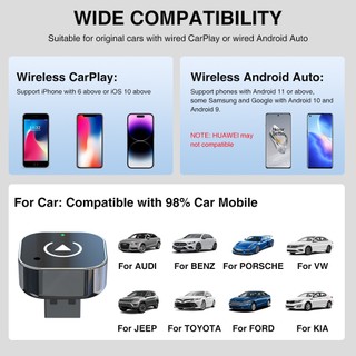 Mới Không Dây CarPlay Android Tự Động Adapter USB Dongle Thông Minh Mini Hộp Cắm Và Chạy Đa Năng Cho VW Toyota Nissan Honda Ford Benz