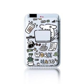 Giá đỡ thẻ ví họa tiết chó làm việc cứng cho iPhone 11 Pro 12 13promax 15pro 15 Pro Max 14 14promax 14 Pro 16 16plus 16 Pro Max