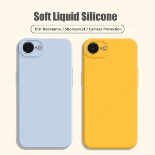 Ốp Silicon Lỏng Mềm Tương Thích Cho iPhone 16e iPhone 17e 15 16 17 Pro max Plus Ống Kính Không Khí Bảo Vệ Toàn Diện Màu Trơn Vỏ Đơn Giản Vỏ Chống Sốc SYKD02