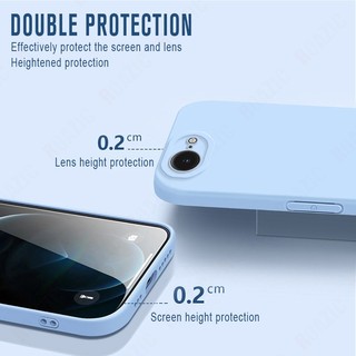 Ốp Silicon Lỏng Mềm Tương Thích Cho iPhone 16e iPhone 17e 15 16 17 Pro max Plus Ống Kính Không Khí Bảo Vệ Toàn Diện Màu Trơn Vỏ Đơn Giản Vỏ Chống Sốc SYKD02
