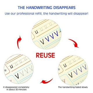 Miễn phí nạp lại Sách sao chép học tập có thể tái sử dụng Trẻ em Viết ma thuật 4in1 Số toán Bảng chữ cái Vẽ