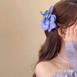 Drejew Smudged vải hoa ngọc trai kẹp tóc đa năng cao cấp mỏ vịt kẹp ngọt ngào niche phụ kiện tóc thời trang