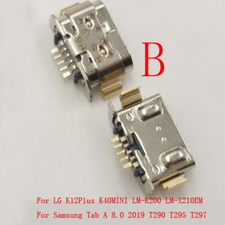 10-50 Cái Đầu Nối USB Cắm Cho LG K22 K12 Plus K40 MINI Q60 K200 X210 K9 Samsung Galaxy T290 T295 T297 Sạc K12Plus K40MINI LM-K200 LM-X210EM Tab A 8.0 2019 Cổng Đế Sạc