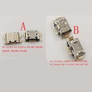 10-50 Cái Đầu Nối USB Cắm Cho LG K22 K12 Plus K40 MINI Q60 K200 X210 K9 Samsung Galaxy T290 T295 T297 Sạc K12Plus K40MINI LM-K200 LM-X210EM Tab A 8.0 2019 Cổng Đế Sạc