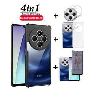 Ốp điện thoại di động chống rơi 4IN1 Redmi 14C / Poco C75 cho Redmi A4 / Poco C75 Phim bảo vệ màn hình + phim ống kính + phim mặt sau