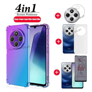 4in1 Redmi 14C / poco C75 Vỏ điện thoại di động chống rơi màu Gradient cho Redmi A3 / Poco C61 Phim bảo vệ màn hình chống gián điệp + phim ống kính + phim mặt sau