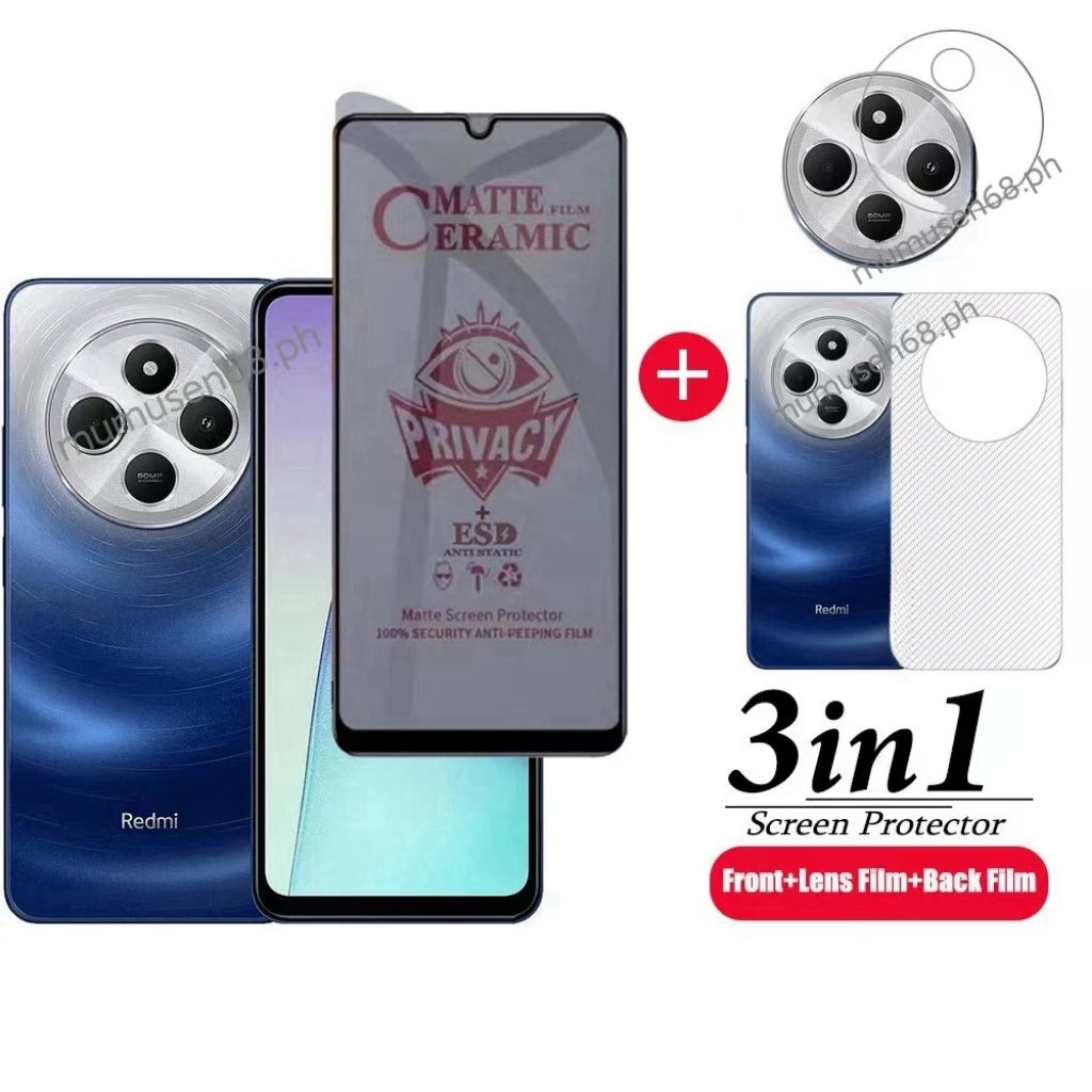 [Hàng có sẵn] Ốp điện thoại trong suốt mềm chống sốc 4in1 Redmi 14C / poco C75 cho Redmi A3 / Poco C61 Phim bảo vệ màn hình + phim ống kính + phim mặt sau