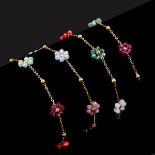 Dây chuyền hoa màu bằng thép không gỉ Phụ kiện trang sức tự làm Dây chuyền hạt mạ vàng 18k