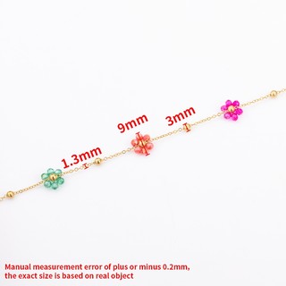 Dây chuyền hoa màu bằng thép không gỉ Phụ kiện trang sức tự làm Dây chuyền hạt mạ vàng 18k