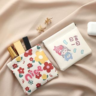 Túi đựng mỹ phẩm Mini ASDFGER, Túi đựng son môi họa tiết hoạt hình bằng da Pu mềm, Túi trang điểm đóng tự động chất lượng cao