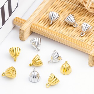 Mặt dây chuyền hạt sen bằng thép không gỉ Phụ kiện trang sức DIY 18k Lucky Lotus Charms