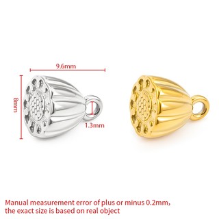 Mặt dây chuyền hạt sen bằng thép không gỉ Phụ kiện trang sức DIY 18k Lucky Lotus Charms